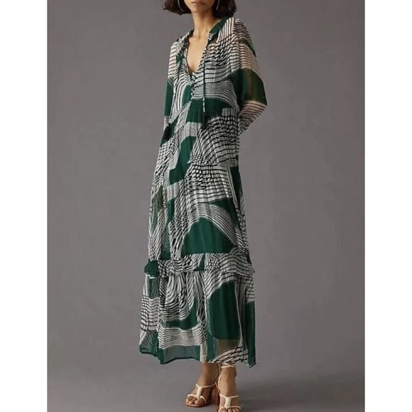 Anthropologie Dresses & Skirts - Anthropologie The Marais Printed Chiffon Maxi Dress Size XS.
